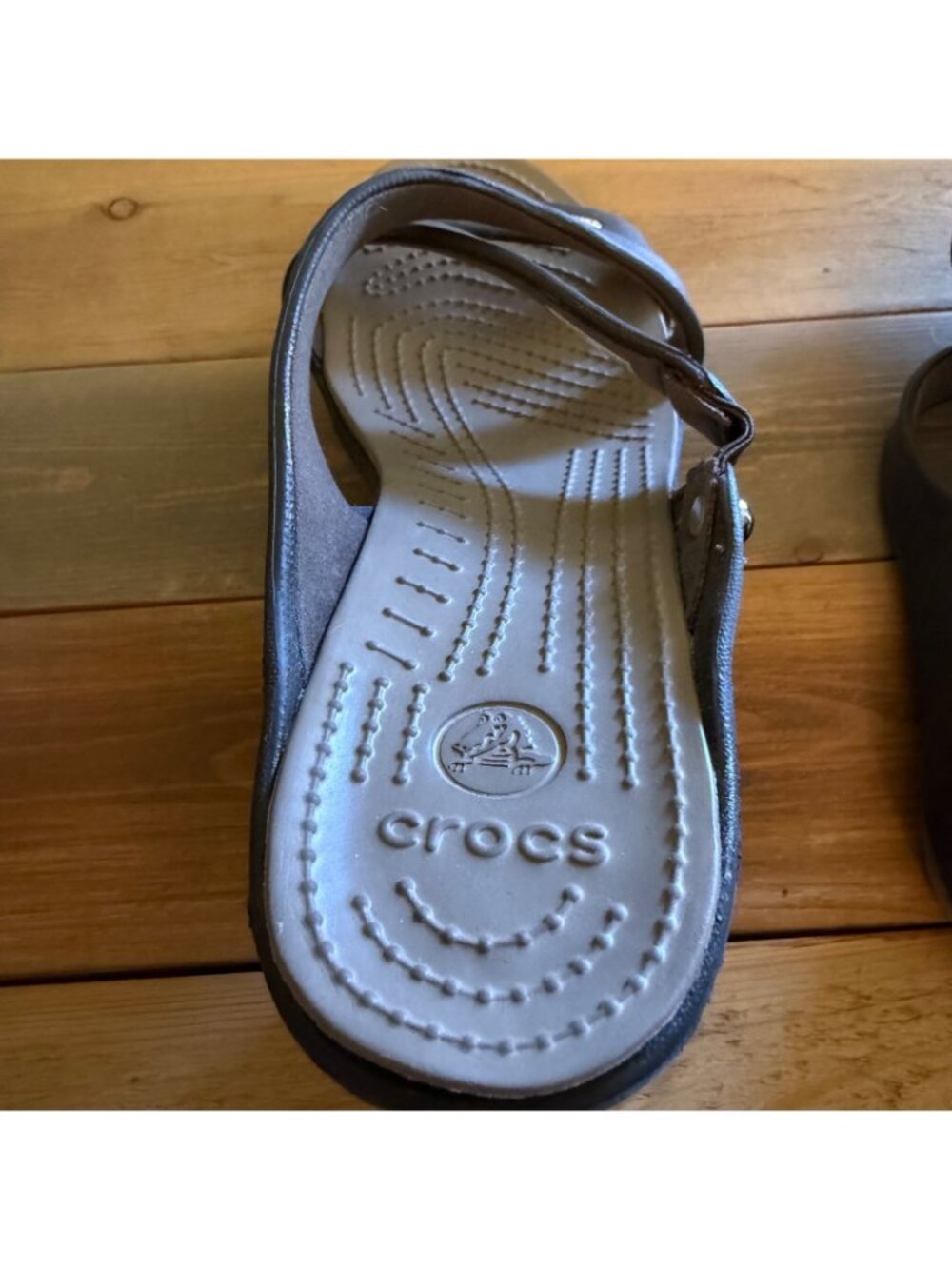 Crocs Cyprus IV Heel Sandals Women's Size 9 Espresso/Mushroom NWT - Picture 8 of 9